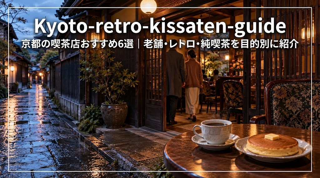 京都の町家風レトロ喫茶とコーヒー、ホットケーキ