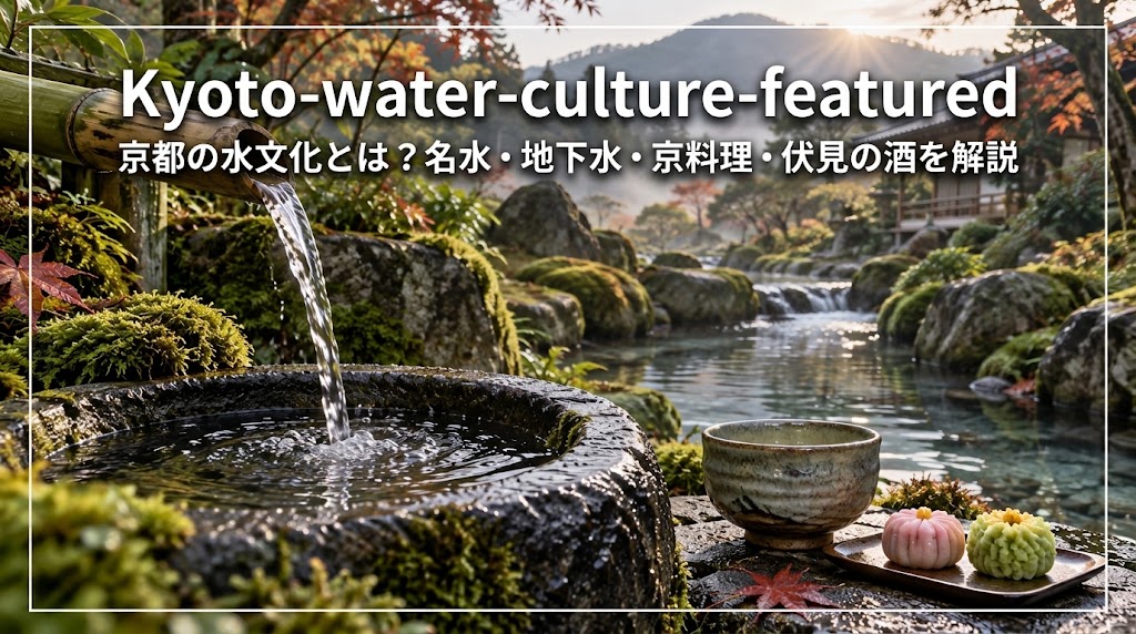 京都の名水と茶・和菓子を表現した水文化の風景