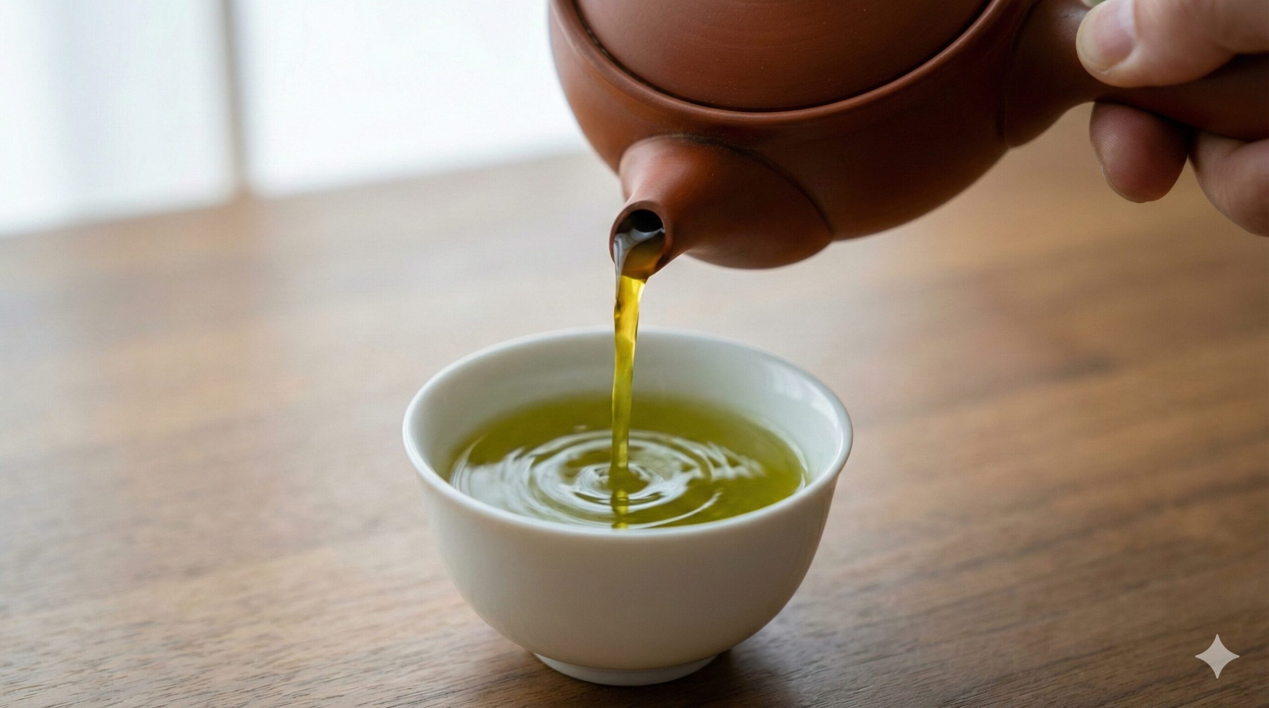 急須から注がれる旨味が凝縮されたお茶の最後の一滴（ゴールデンドロップ）