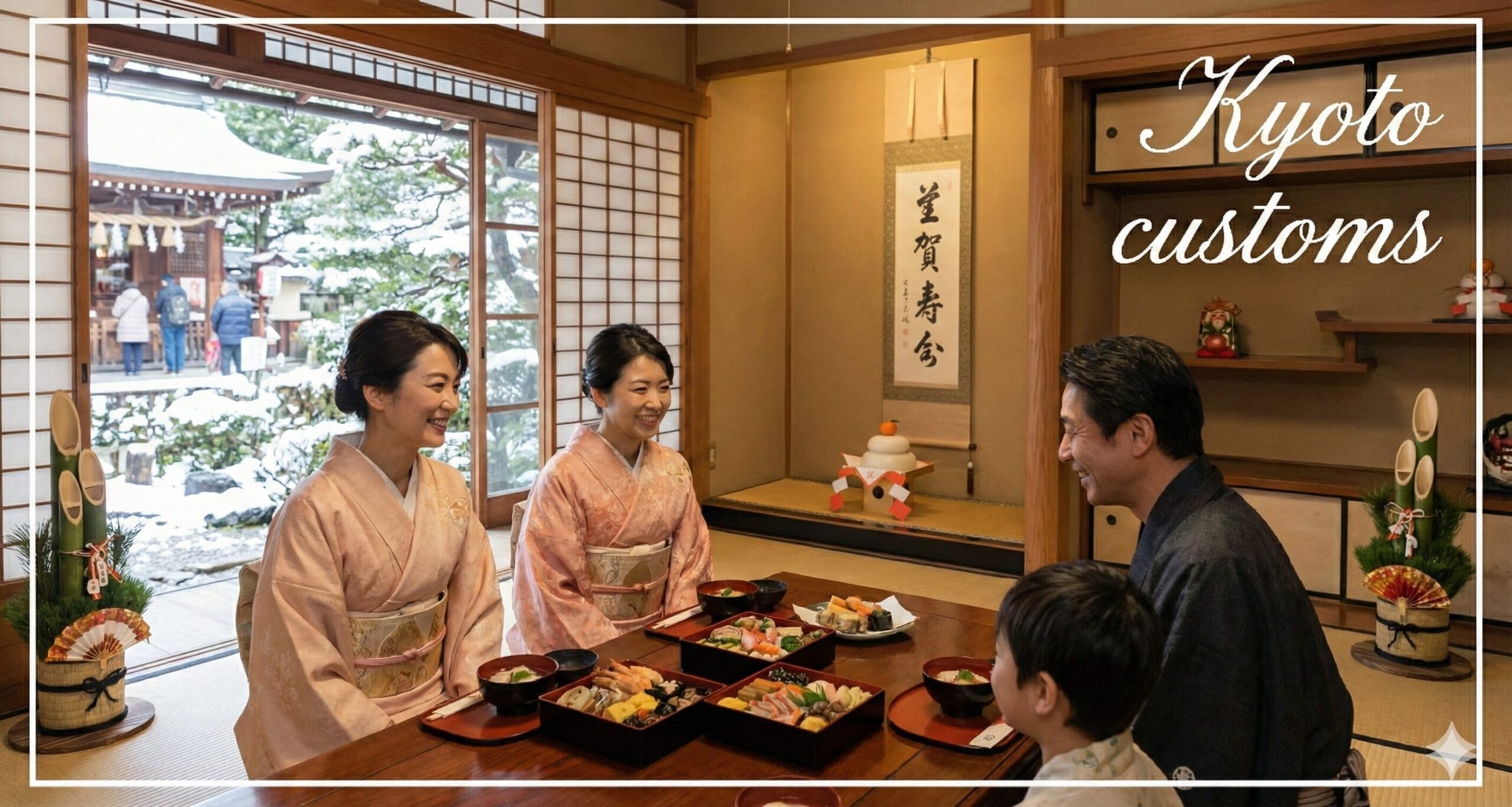 京都のしきたりは、特別な儀式や形式だけを指す言葉ではありません。 年中行事や参拝、日々のふるまいの中に自然に溶け込み、 「暮らしを整える知恵」として受け継がれてきました。 この記事では、年末年始の行事や信仰を中心に、京都のしきたりを体系的に整理