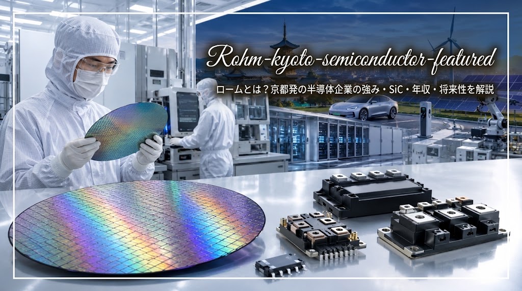 京都発の半導体企業ロームとSiC・パワー半導体の技術・将来性をイメージした画像