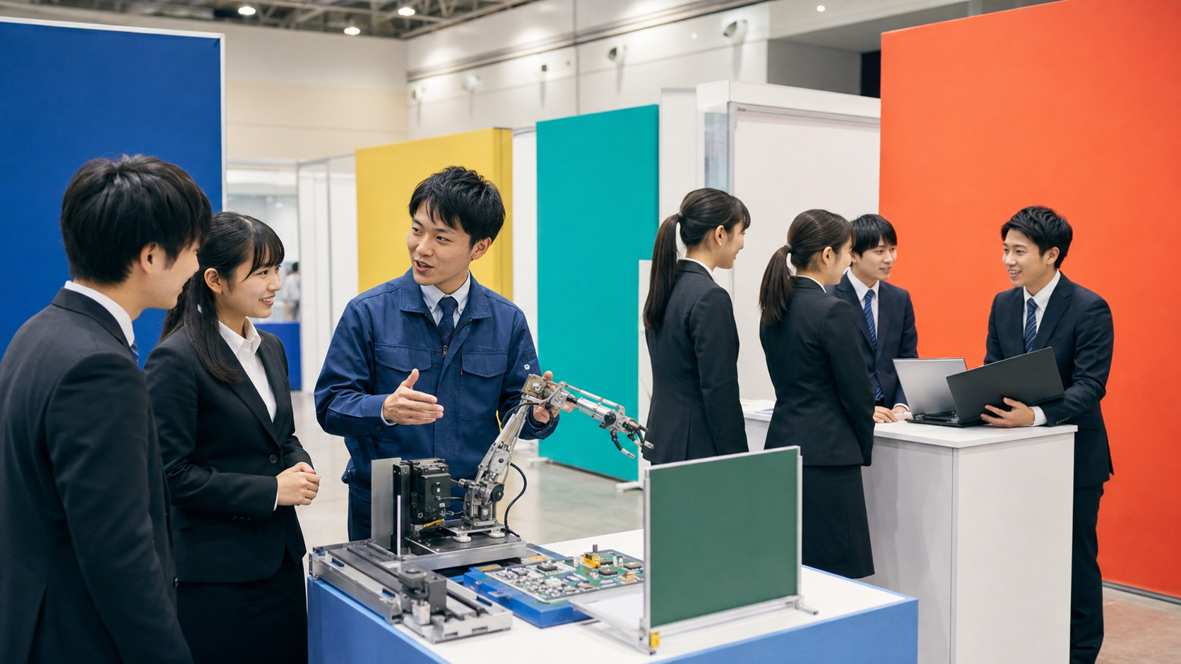 京都企業の技術職と事務職を調べる日本人就活生