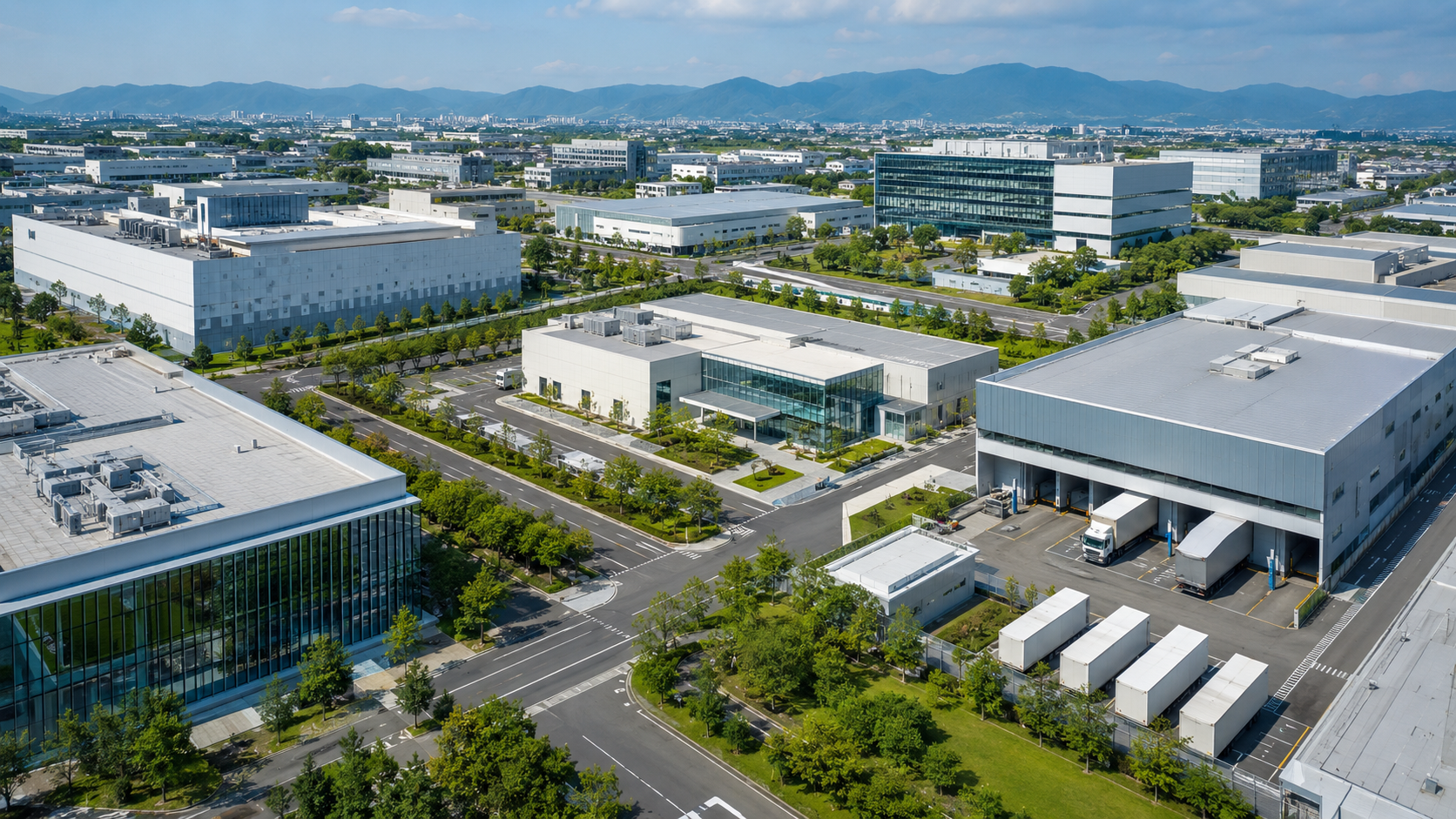 世界市場へ事業を展開する京都企業の大規模な工場と物流拠点