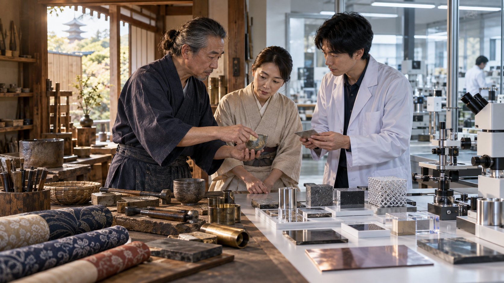 京都の伝統工芸と先端技術をつなぐ日本人職人と研究者