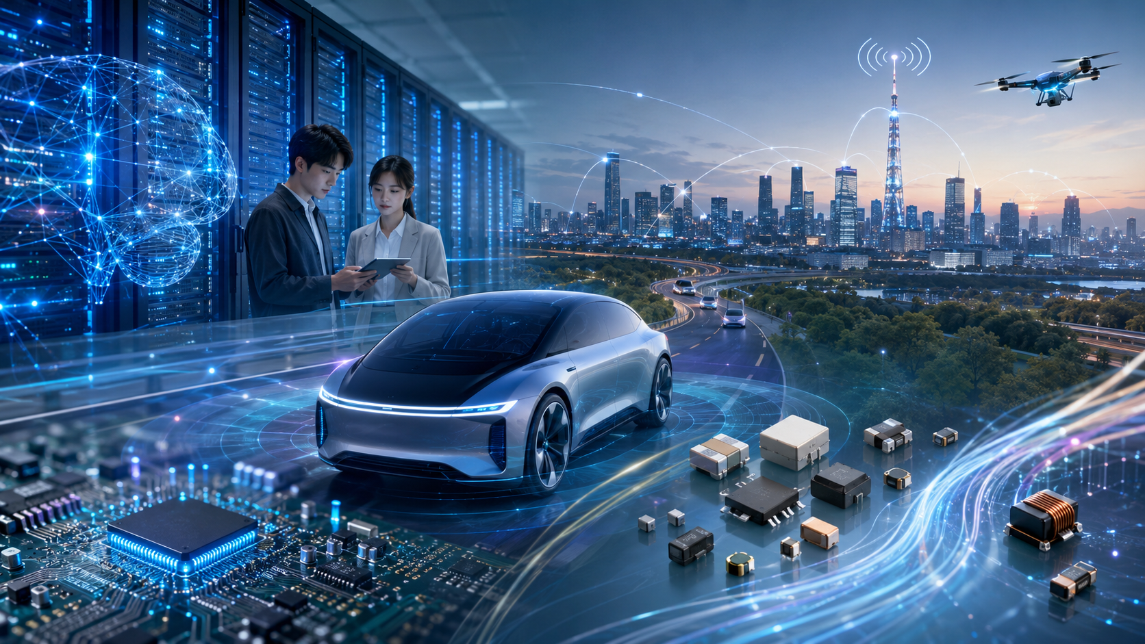 AIサーバー・自動車・次世代通信を電子部品で支える村田製作所の成長分野イメージ