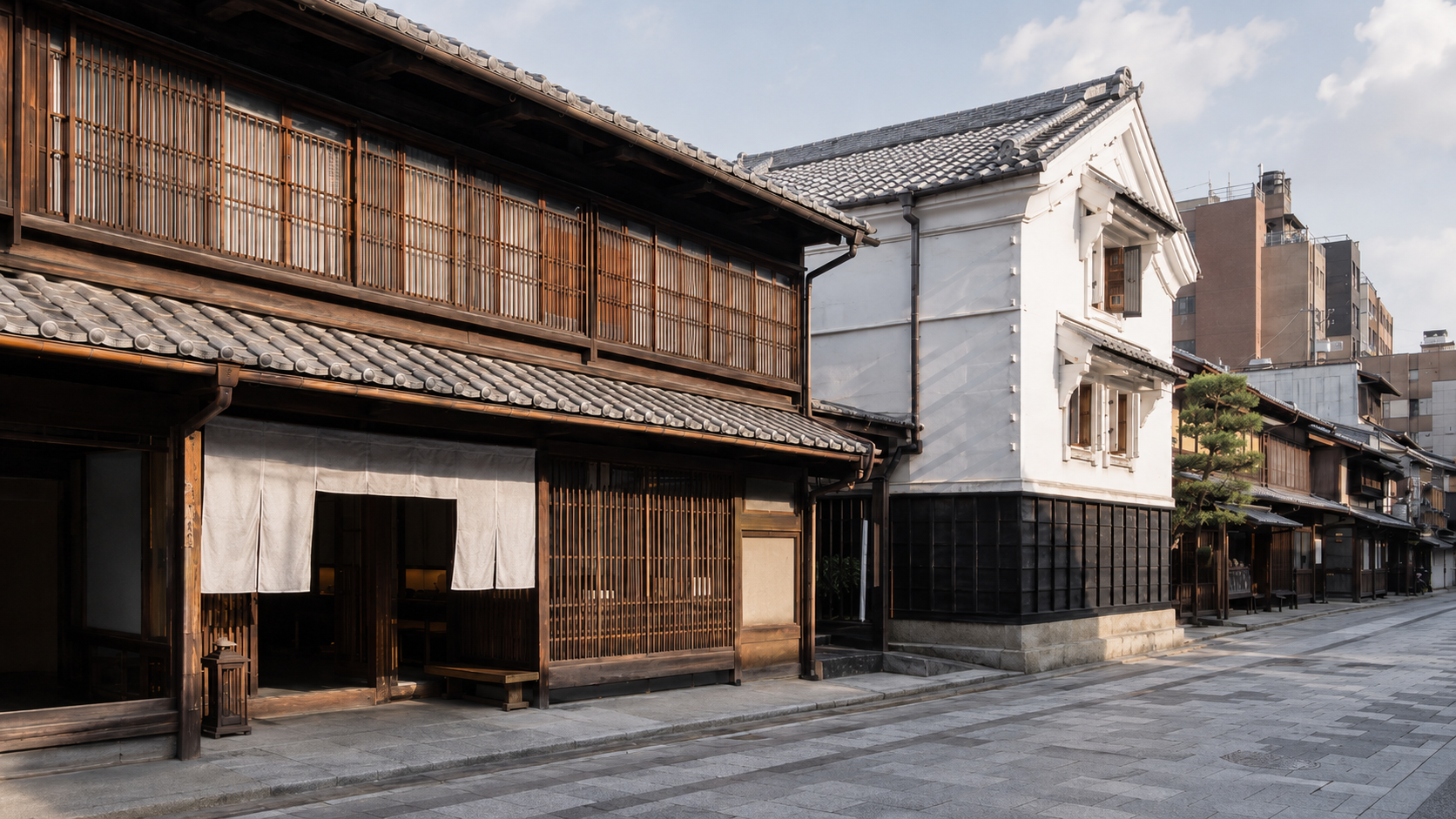 京都・亀末廣の歴史ある店構えをイメージした京町家と蔵