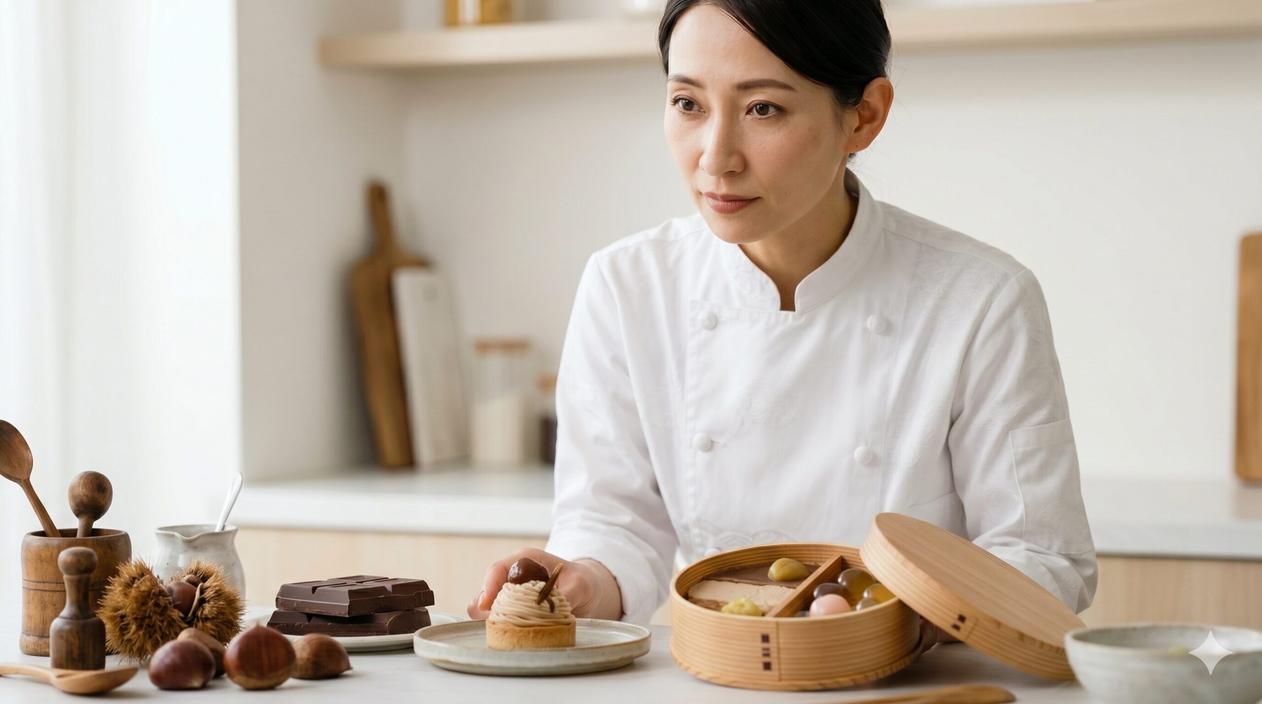 和洋折衷ブランド「Satomi Fujita」の菓子イメージ。