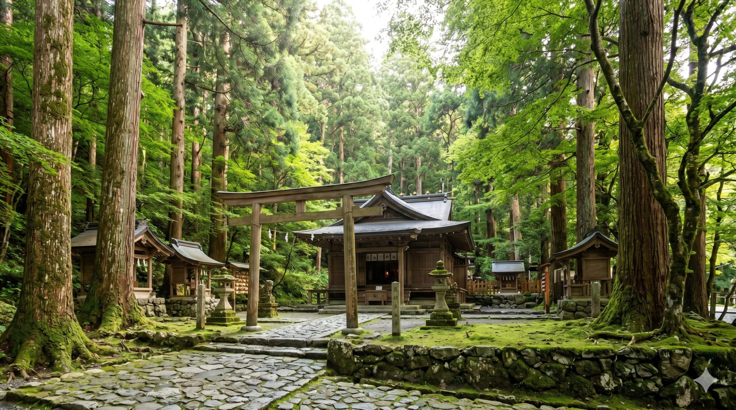 貴船神社の創建の地である奥宮。鬱蒼とした巨木林と苔に囲まれた境内は、本宮の賑わいとは対照的な圧倒的な静寂と原初的な霊性が漂う聖域。この本殿の真下には日本三大龍穴の一つが眠るとされる。