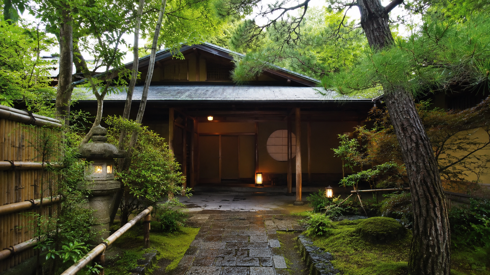 京都・南禅寺近くの老舗料亭瓢亭をイメージした歴史ある茶室と日本庭園