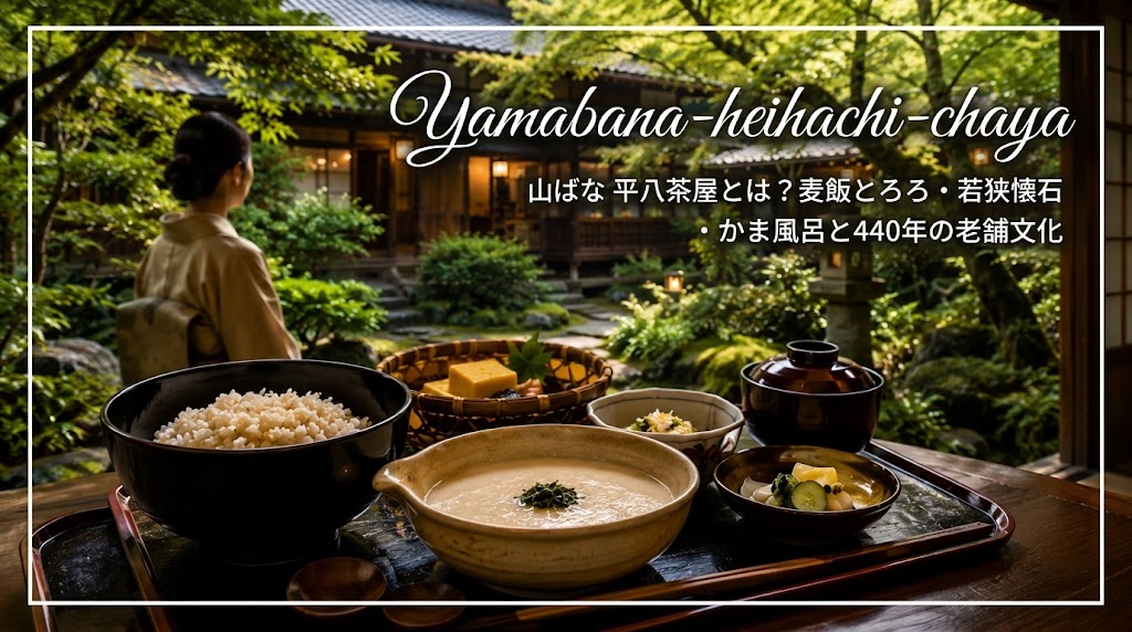 京都・山ばな 平八茶屋の麦飯とろろ汁と日本庭園