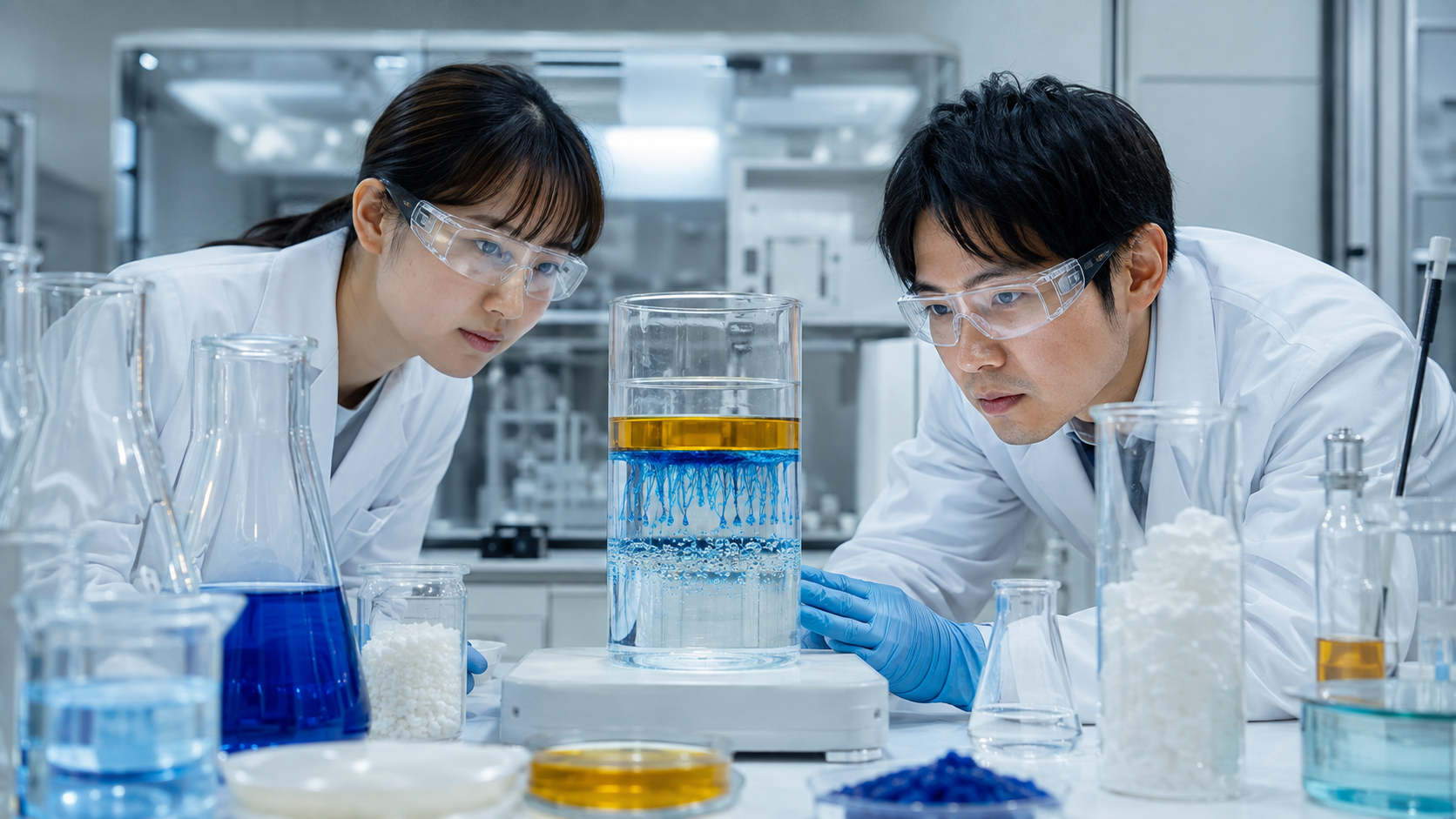 第一工業製薬の強みである界面制御技術を研究する日本人研究者