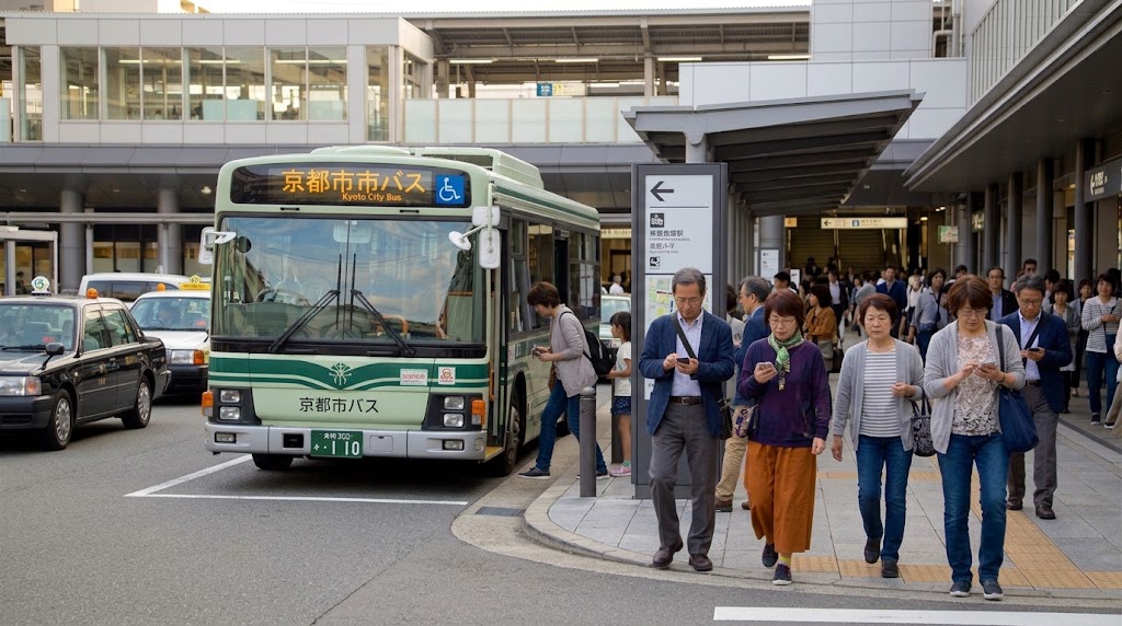 京都駅から泉涌寺道へ向かう京都市バスの停留所