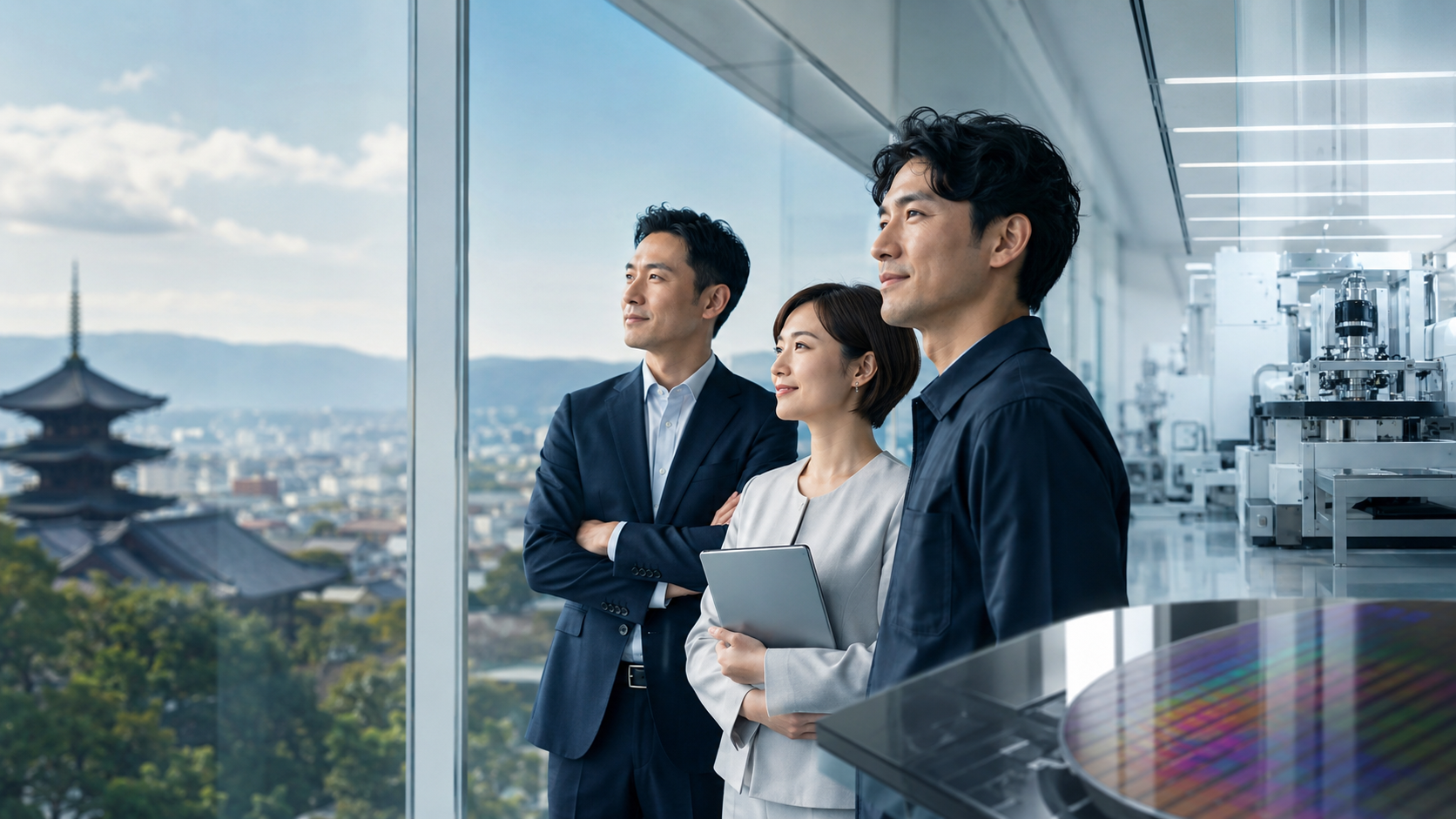 京都発の世界企業SCREENホールディングスと先端半導体技術をイメージした研究施設