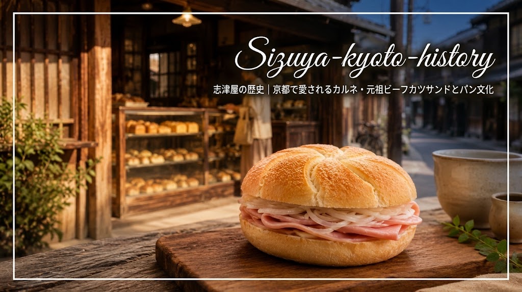 京都の老舗パン屋・志津屋の歴史とカルネをイメージしたアイキャッチ画像