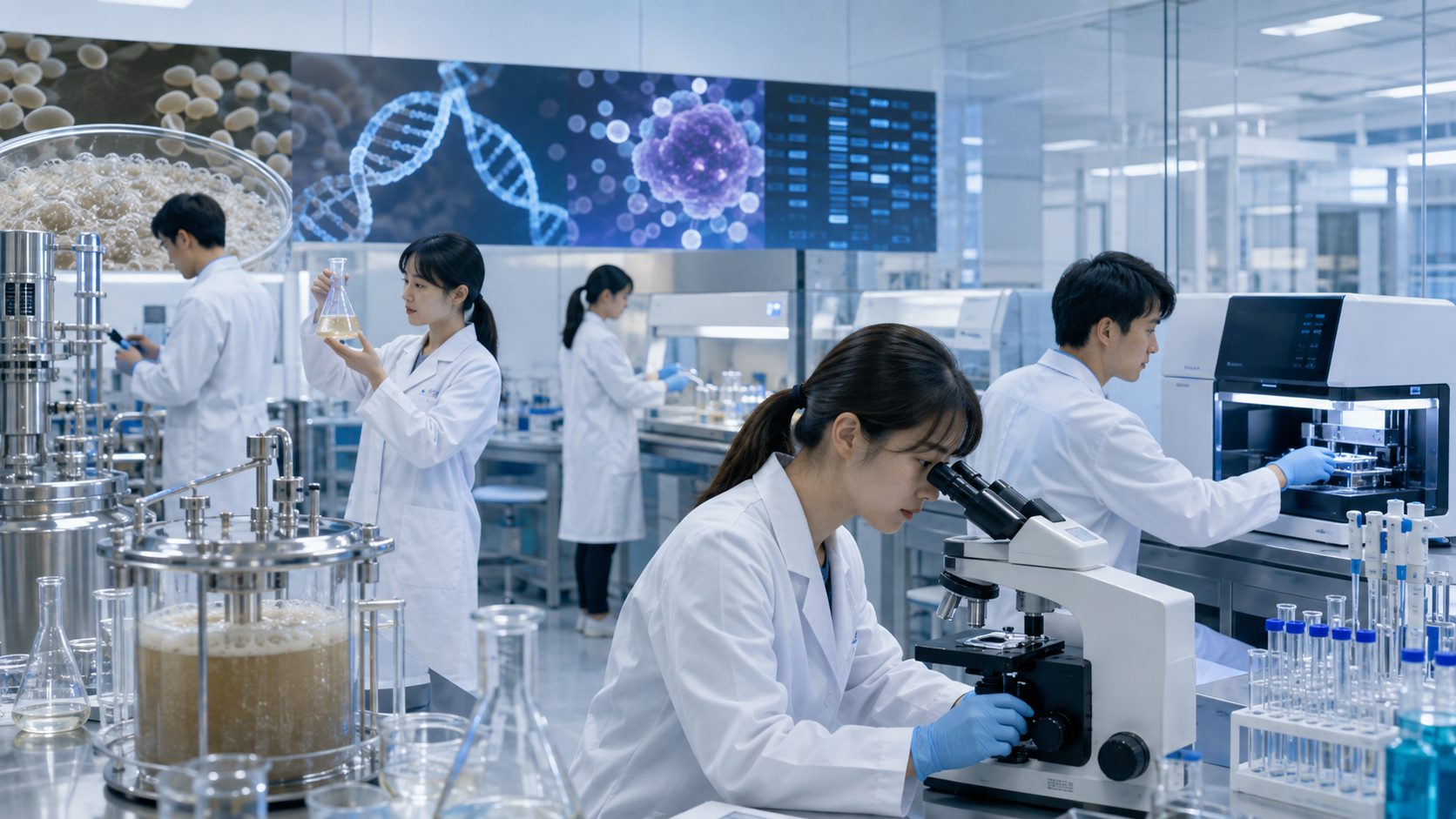 発酵技術からバイオ事業へ発展した宝グループの生命科学研究イメージ