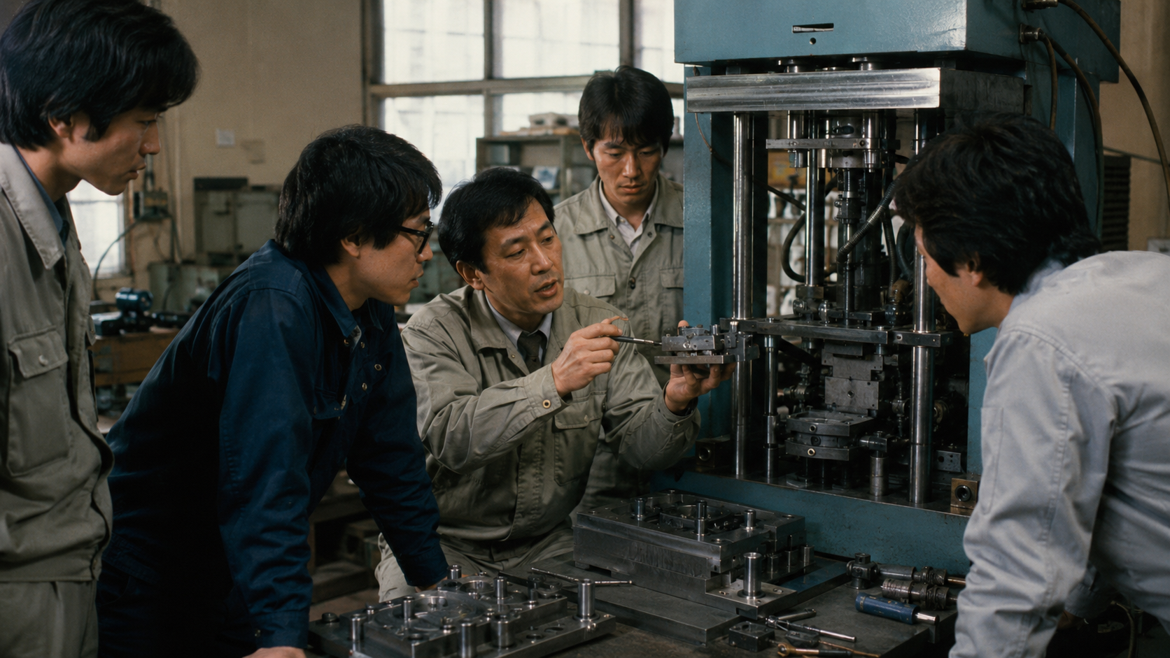 1979年に京都で創業したTOWAの技術開発と精密金型をイメージした工場風景