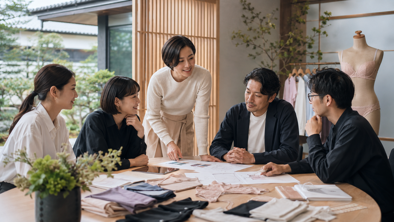 ワコールの企業文化「相互信頼」をイメージした日本人社員のデザイン会議